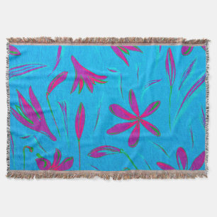 Cobertor Brisa Flor Azul Turquesa