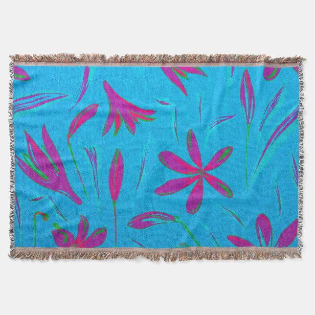 Cobertor Brisa Flor Azul Turquesa (Frente)