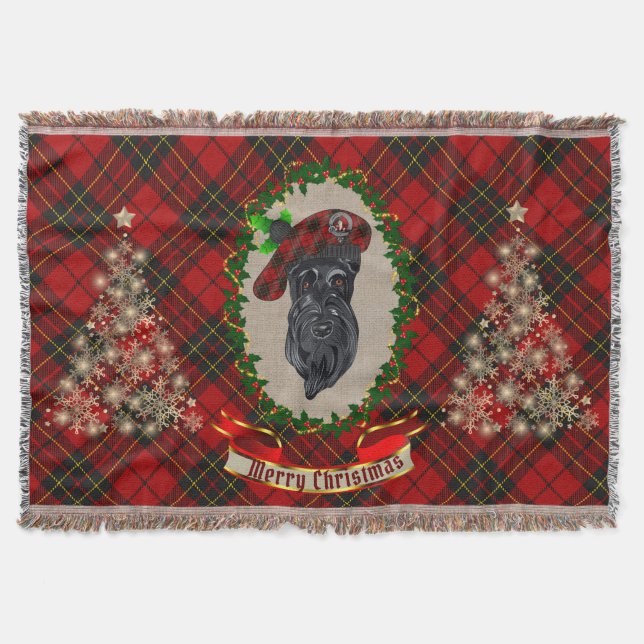 Cobertor Brodie Scottie Dog Christmas (Frente)