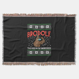Cobertor Brodolf Em Mask Muscle Workout Gym Ugly Xmas
