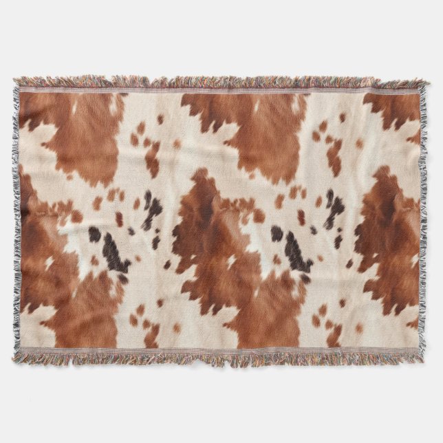 Cobertor Brown Cream Southwest Cowhide   (Frente)