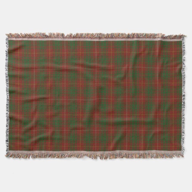 Cobertor Bruce Clan tartan - Verdes vermelhos (Frente)