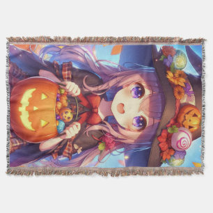 Cobertor Bruxa do Halloween do Anime Bonito