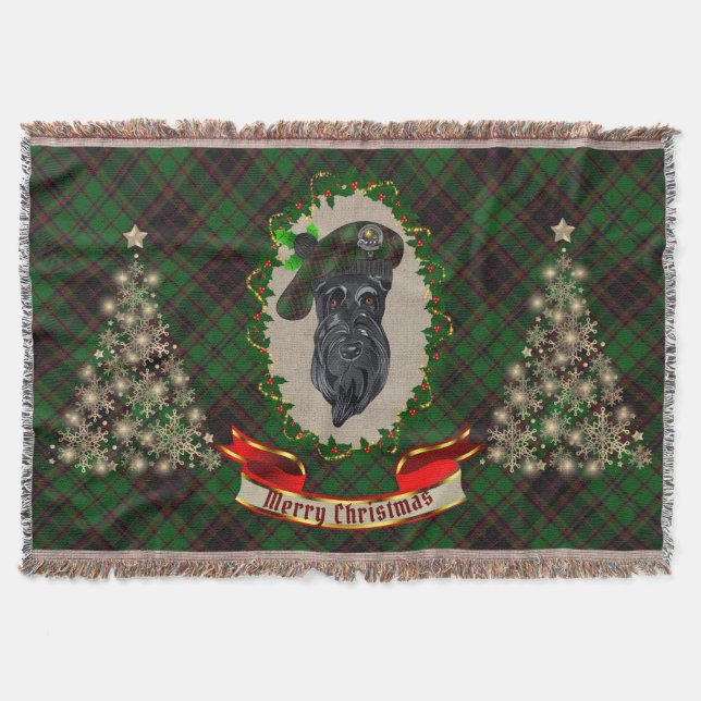 Cobertor Buchan Scottie Dog Christmas (Frente)