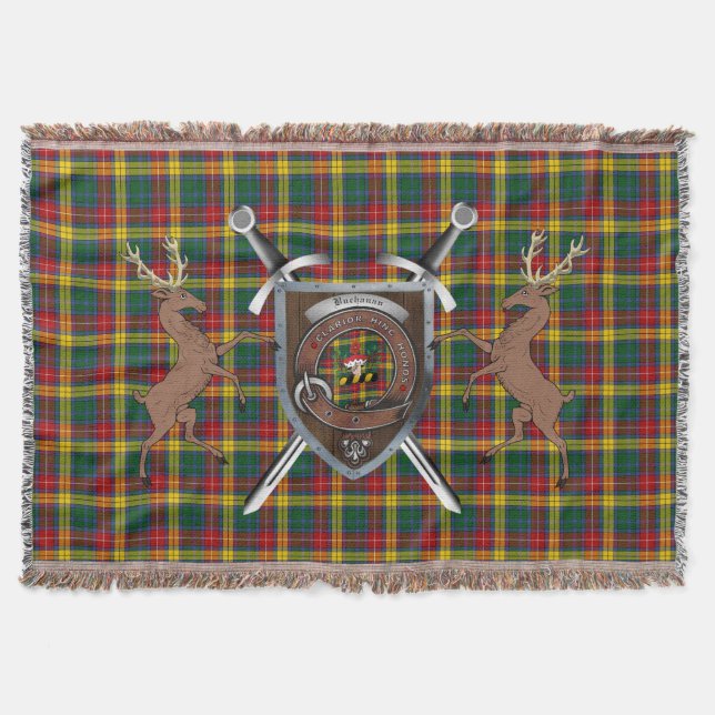 Cobertor Buchanan Clan Crachá & Tartan Throw Blanket (Frente)