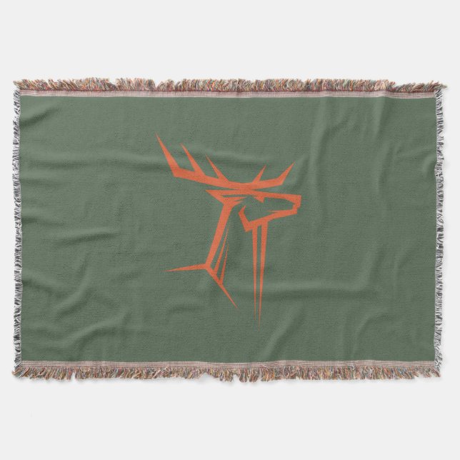 Cobertor Buck Hunter Orange e Camo Green Blanket (Frente)