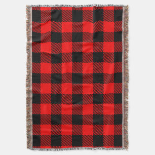 Cobertor Buffalo Check Red and Black Lumberjack Xadrez Deco