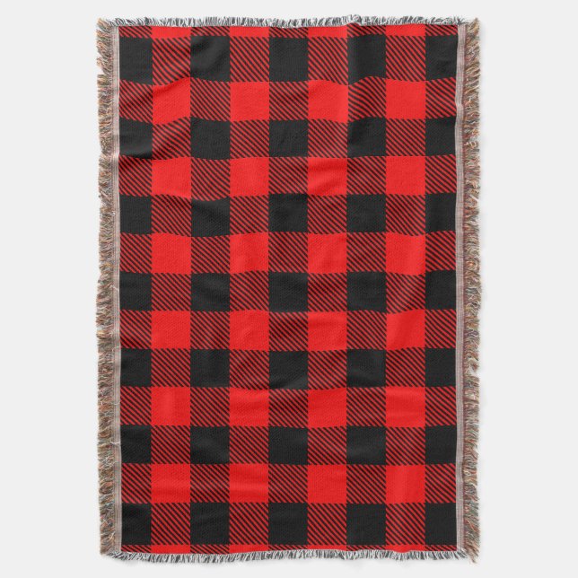Cobertor Buffalo Check Red and Black Lumberjack Xadrez Deco (Frente Vertical)