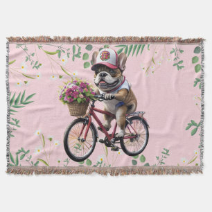 Cobertor Buldogue Francês Bicicleta French Bulldog