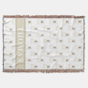 Cobertor Bulldog Personalizado em Inglês (Branco)