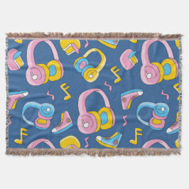 Cobertor Bunter Musikmix em rosa, blau, gelb