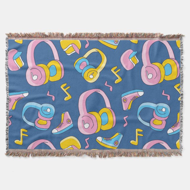 Cobertor Bunter Musikmix em rosa, blau, gelb (Frente)