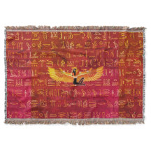 Burnt Amber Egípcio Princess Hieroglyphs