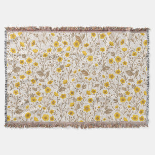 Cobertor Buttercups, amarelo e marrom