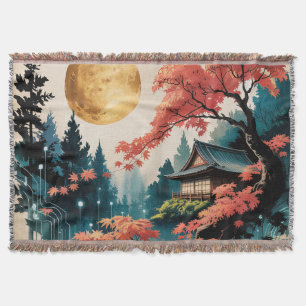 Cobertor Cabana ao Luar Floresta Japonesa Arte (4)
