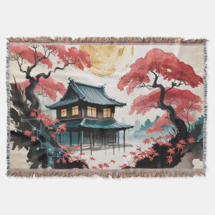 Cobertor Cabana ao Luar Floresta Japonesa Arte (5)