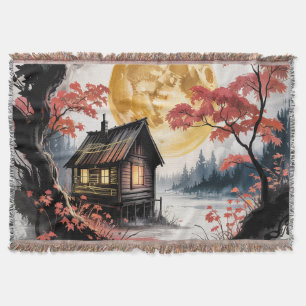 Cobertor Cabana ao Luar Floresta Japonesa Arte (7)