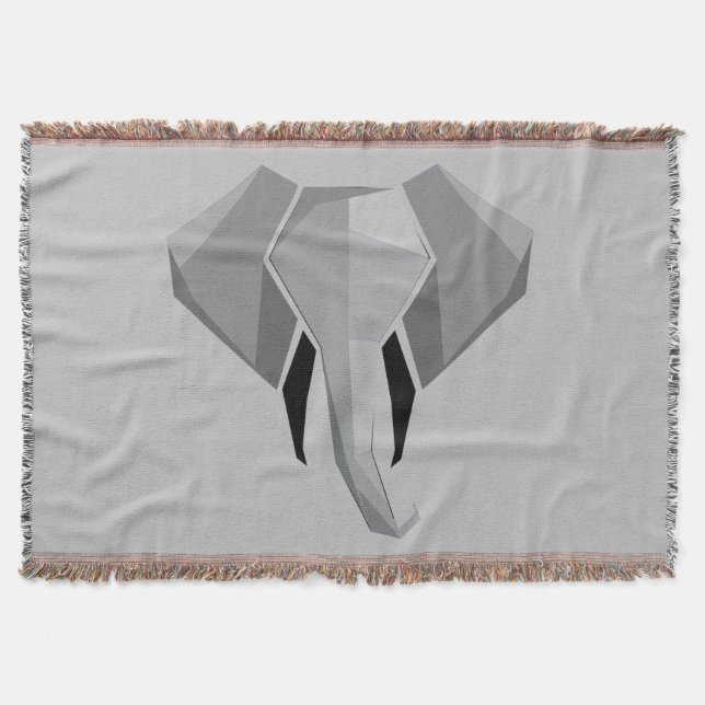 Cobertor Cabeça de Elefante Geométrica (Frente)