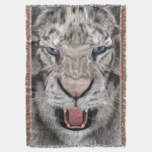 Cobertor Cabeça de Tigre Branco Estética da Vida Selvagem