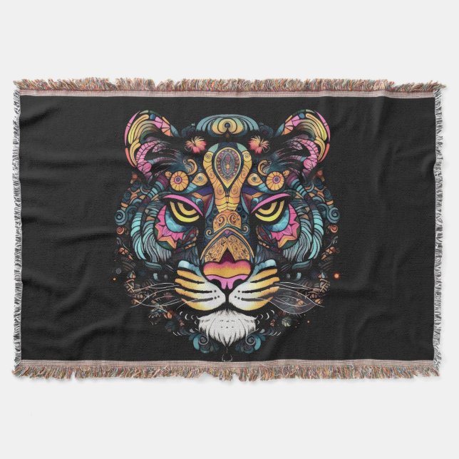 Cobertor Cabeça de Tigre Incrível  (Frente)
