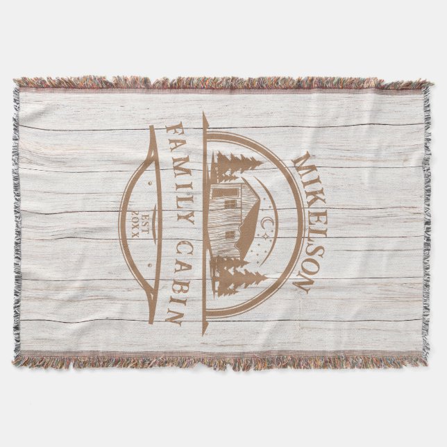 Cobertor Cabina Personalizada da Família de Madeira Branca (Frente)