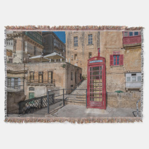 Cobertor Cabine telefônica vermelha em La Valetta Malta