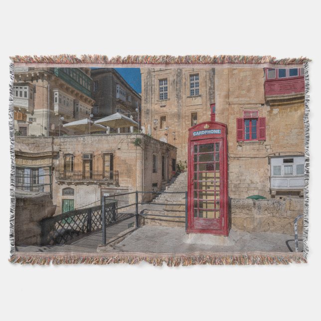 Cobertor Cabine telefônica vermelha em La Valetta Malta (Frente)
