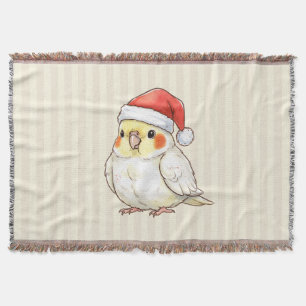 Cobertor Cacatua de Natal Usando Chapéu de Papai Noel