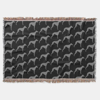 Cobertor Cachorro-branco Silhouettes Padrão Preto e Cinza