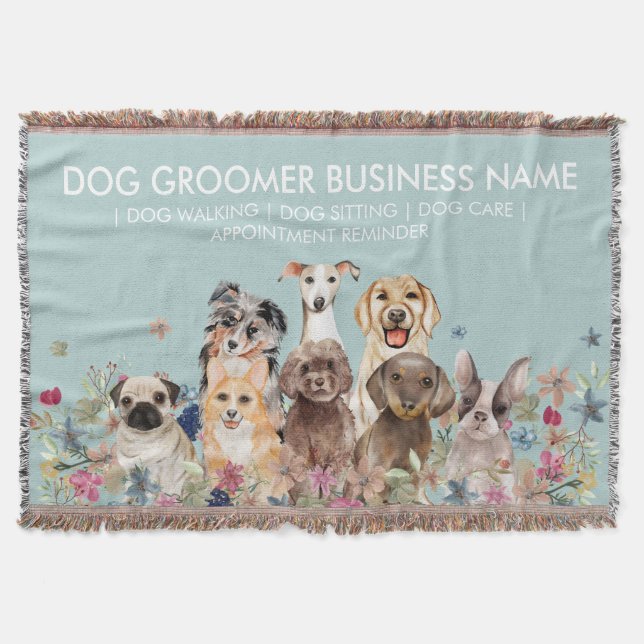 Cobertor Cachorro de Aquarela com Vegetação (Frente)