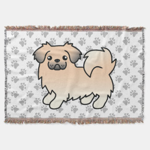 Cobertor Cachorro de Cartoon de Cream Sable Tibetan Spaniel