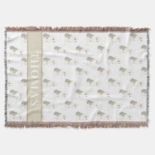 Cobertor Cachorro de Pastoreio Inglês Antigo Personalizado 