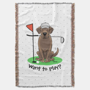 Cobertor Cachorro do Golfe Chocolate Labrador Retriever - E