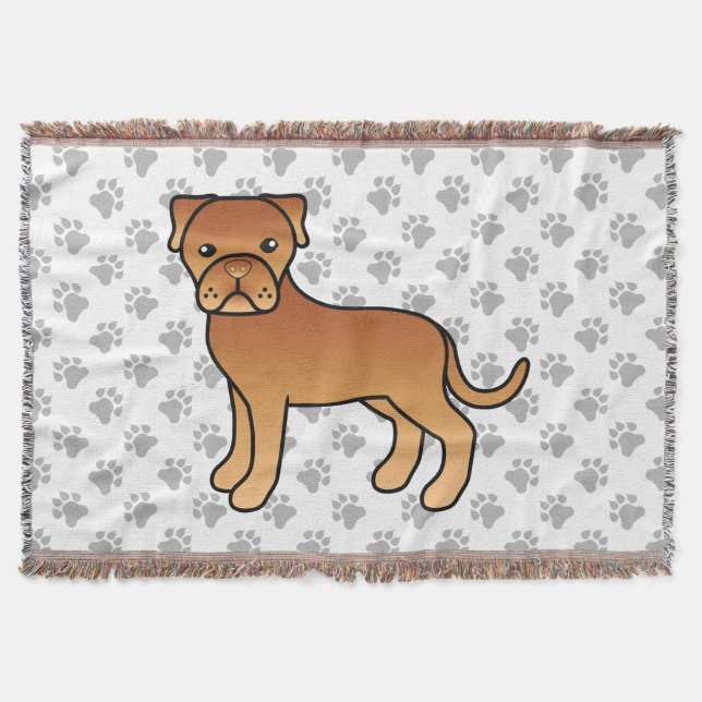 Cobertor Cachorro Fofo do Dogue De Bordeaux em Desenho Anim (Frente)