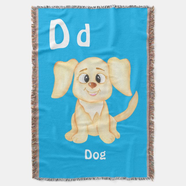 Cobertor Cachorro personalize ABC: Letra D - Adicione Seu N (Frente Vertical)
