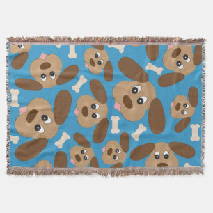 Cobertor Cachorro Sorridente Bonito com Grandes Orelhas