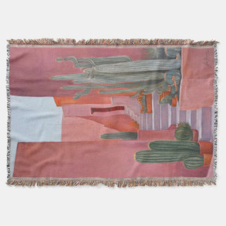 Cobertor Cacti Ally | Art Throw Blanket | Original Painting