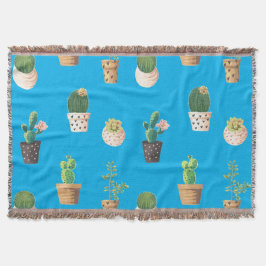 Cobertor Cacto Suculento do Deserto Verde em Potes