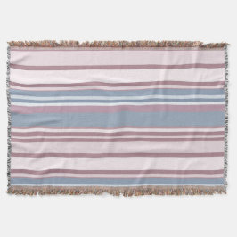 Cobertor Cadet Grey and Desaturated Rose Stripes