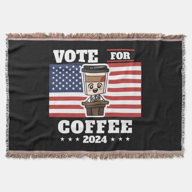 Cobertor Café para presidente, vote no café (Frente)