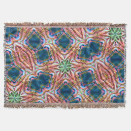 Cobertor Caleidoscópio estelar em textura áspera, salmão qu