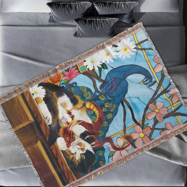 Cobertor Calico Cat Dragon Red (Criador carregado)