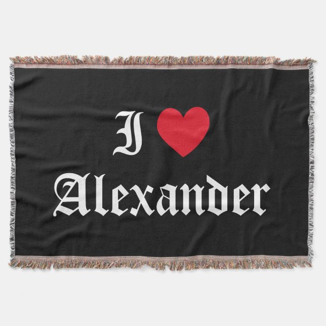 Cobertor Caligrafia Eu Amo Alexander (Frente)