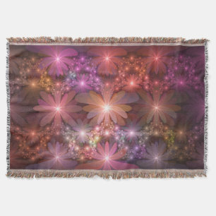 Cobertor Cama De Flores Arte Fractal Abstrato brilhante Col