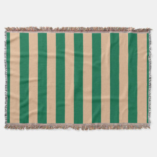 Cobertor Camel Beige & Classic Green Stripe