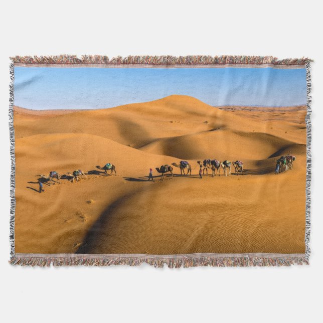 Cobertor camelos no deserto sob céu azul (Frente)