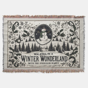 Cobertor Caminhando em uma Wonderland de inverno Snowman