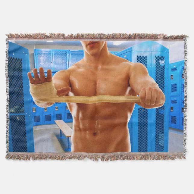 Cobertor CamisaSlipperyJoe do homem musculoso sem camisa ab (Frente)