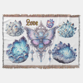 Cobertor Camiseta Básica Escura Amor Borboleta Moldura Flor