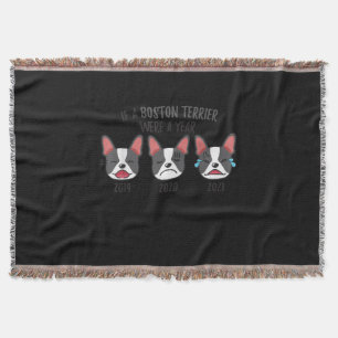 Cobertor Camiseta de cão Se Um Terrier De Boston Foi Um Hu